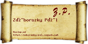 Záborszky Pál névjegykártya